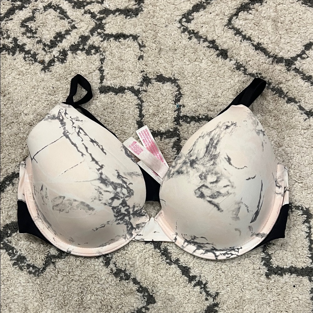Victoria's Secret Marble Print Bra with Black Accents